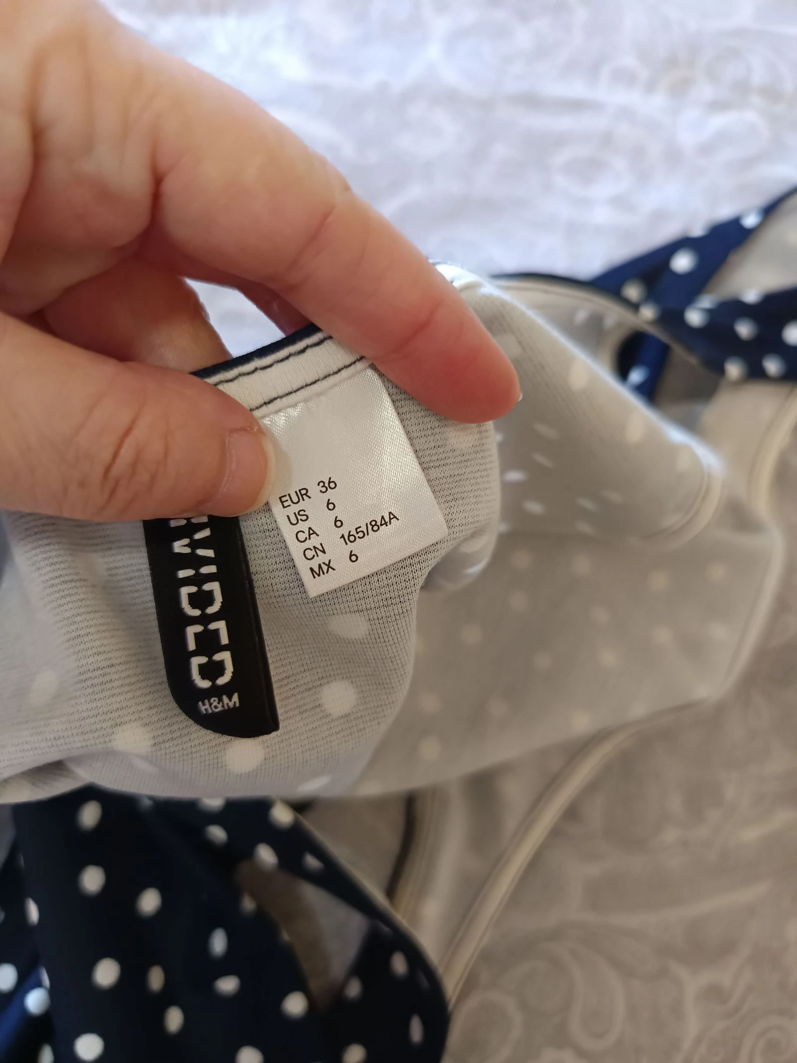 💙 Jurk H&M marineblauw met witte stippen | Vintage • pin-up • Retro Chic • Maat 36 💙 – photo 4
